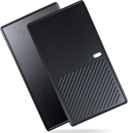 Uniflasy Cast Iron Reversible Grill Stove Top Griddle Pan 16 7/8" Skillet Flat Pan, Cast Iron Grill Griddle Plate for Charbroil 463420508 463420509 Gas Grills Replacement Parts, Cookware Accessories