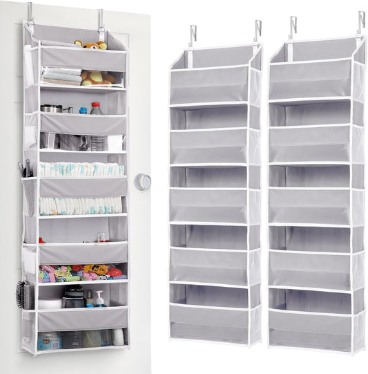 ULG 2 Pack 5-tier Over the Door Organizer Light Gray