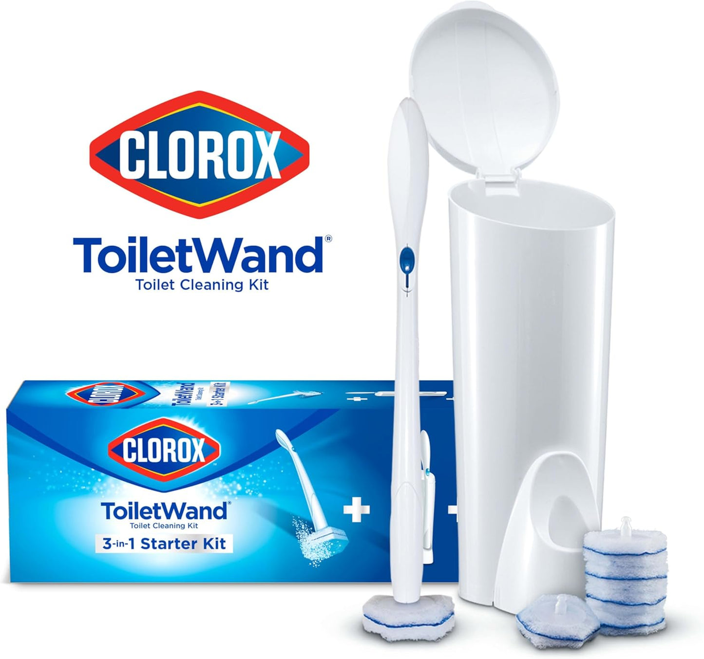 Clorox ToiletWand Toilet Bowl Cleaner- Toilet Brush, Storage Caddy and 6 Disinfecting Refill Heads