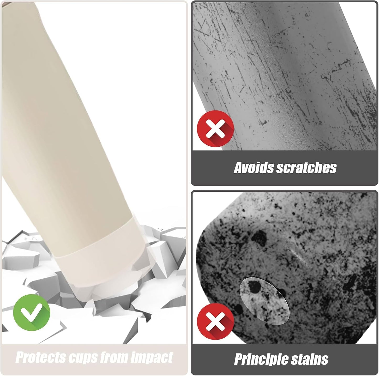 Mity rain 2PCS Protective Silicone Boots for Owala 30oz & 40oz FreeSip Sway Bottles & Tumblers - Accessories for owala, Enhances Stability & Prevents Scratches (Apricot Beige)