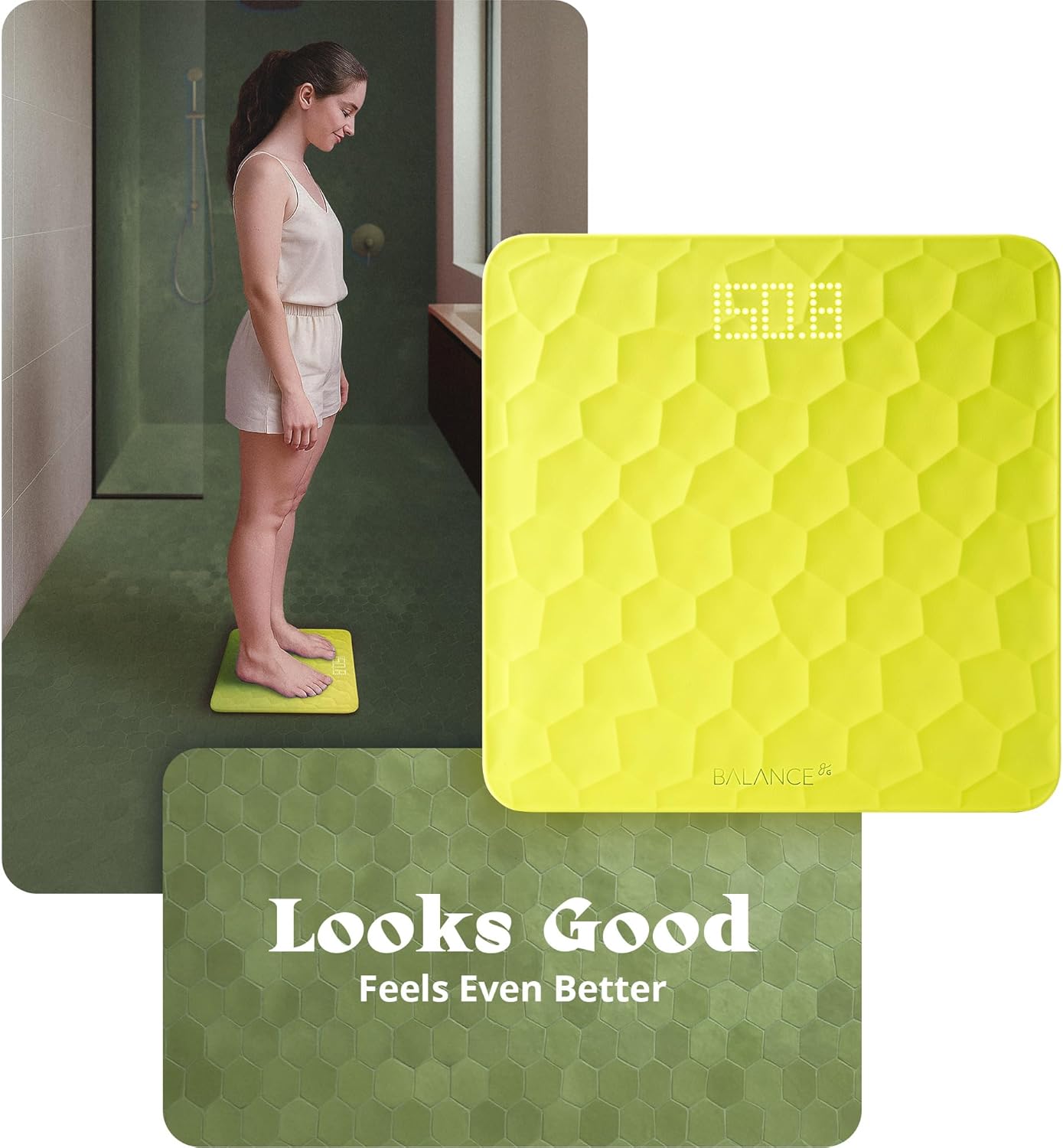 Greater Goods Colorful Designer Bathroom Scale: Non-Slip Silicone Cover, Hidden LED Display, Spot-On Precision, 400 lb Capacity
