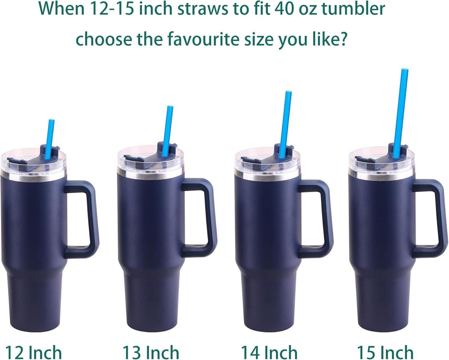 Dakoufish Replacement Straw for Stanley|Owala|Simple Modern 40oz 30oz Tumbler,10 Pack 13 Inch Reusable Straws With Cleaning Brush for Stanley Cup Accessorie,BPA Free,Dishwasher Safe (Mix color)