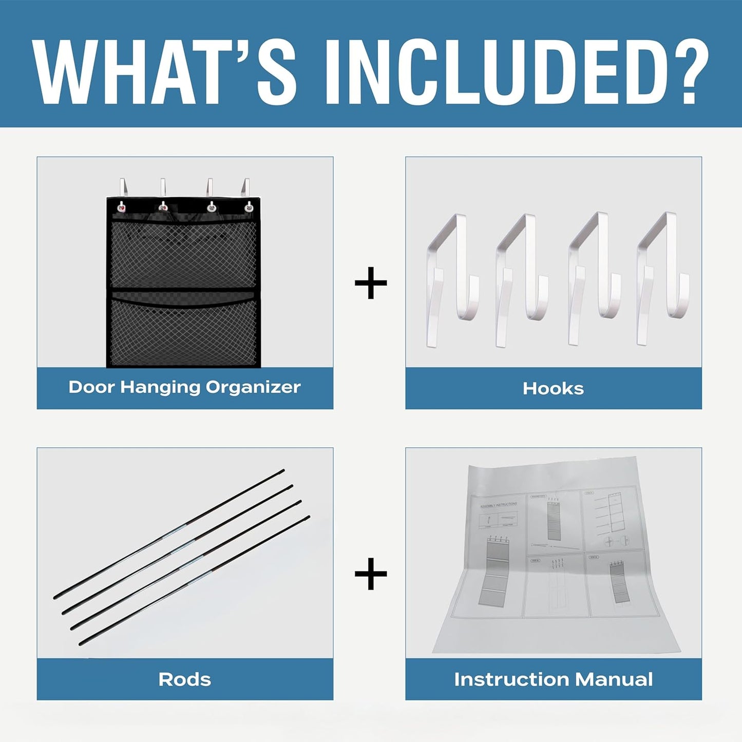 Honeyera The Original Stuffed Animal Storage (Patented) - Over Door Organizer for Stuffies, Toy Plush/Hammock Baby Hanging Storage Net Big Girls Toddler Large Bag Animals (Black)