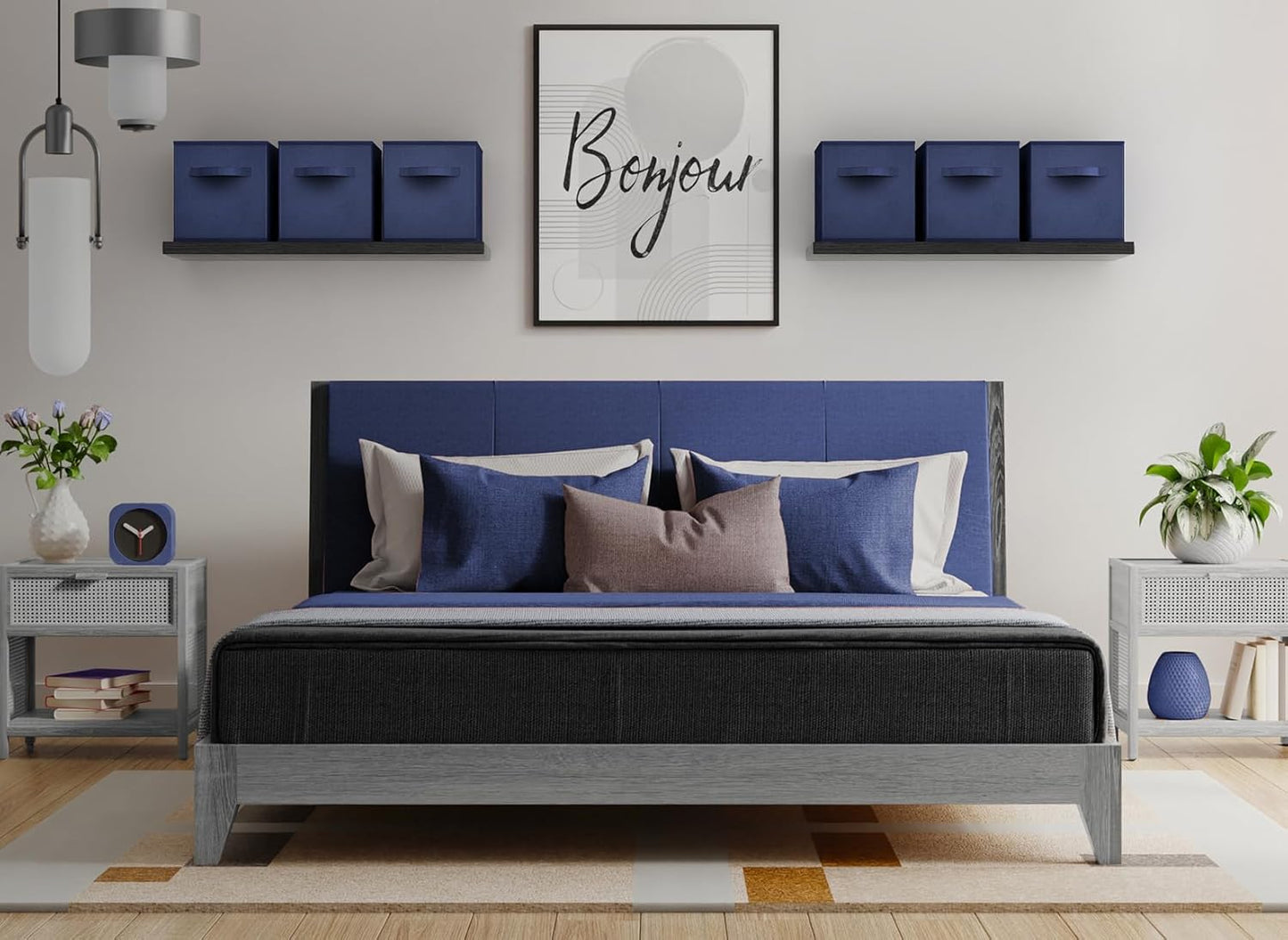 Sorbus Fabric Storage Cubes - 6 Foldable Storage Bins for Organizing Pantry, Cubbies, Toy Box - Clothes Storage & Closet Organizer - 13 Inch Collapsible Cube Baskets for Shelves with Handle