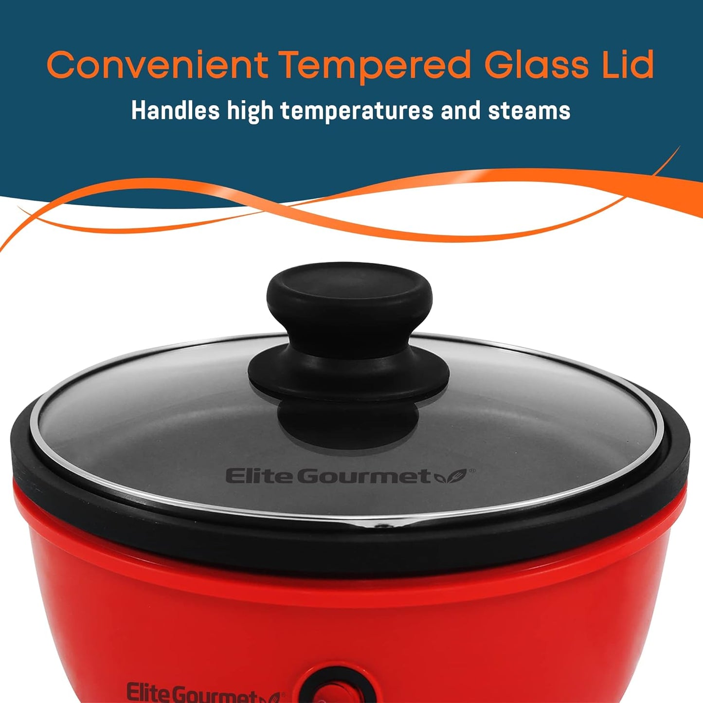 Elite Gourmet EGL-6101 Personal Stir Fry Griddle Pan, Rapid Heat Up, 650 Watts Non-stick Electric Skillet with Tempered Glass Lid, Red