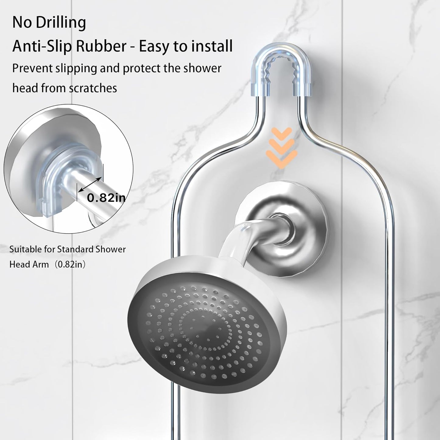 Over the Shower Head Caddy - 3 Tier Shower Caddy Hanging, Rustproof, Bathroom Rack Organizer With Hooks, Razor&Soap Holder, Brushed Nickel