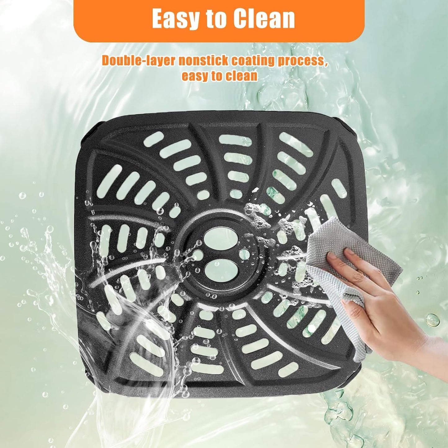 4QT Air Fryer Grill Pan for Gourmia GAF414 Digital Air Fryers, Upgraded Air Fryer Grill Crisper Plate Tray Rack Insert Grate Grid Shelf for 4QT Gourmia Air Fryer, Nonstick, Dishwasher Safe