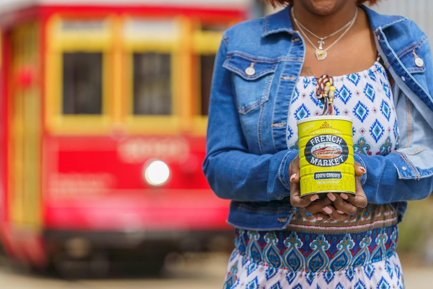 French Market 100% Pure Ground Dark Roast Chicory, Caffeine Free, 16oz Can (Pack of 6)