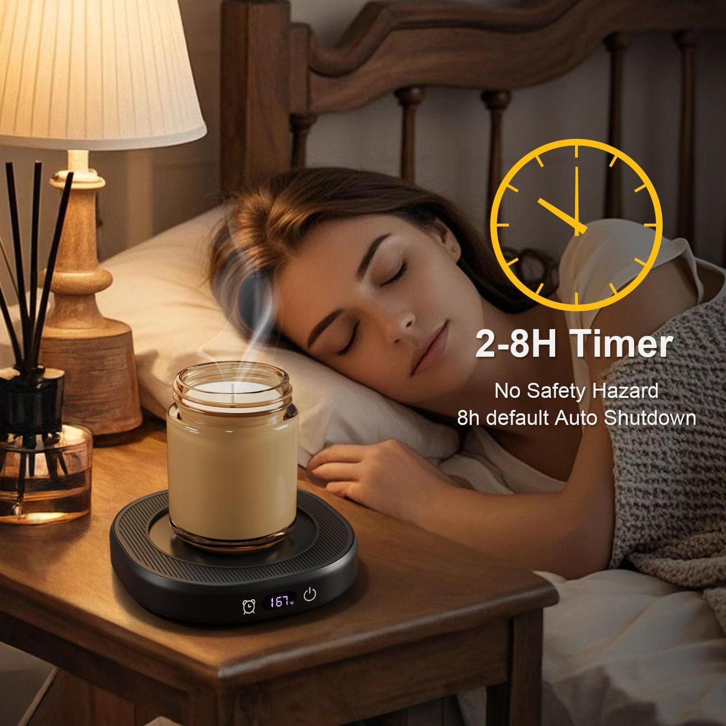 Coffee Mug Warmer, You are Awesome Mug with Coffee Warmer Set, Electric Coffee Cup Warmer for Desk 8 Hours Auto Shut Off, Tea Beverage Warmer with 4 Temperature Setting, Birthday Gifts for Women Man