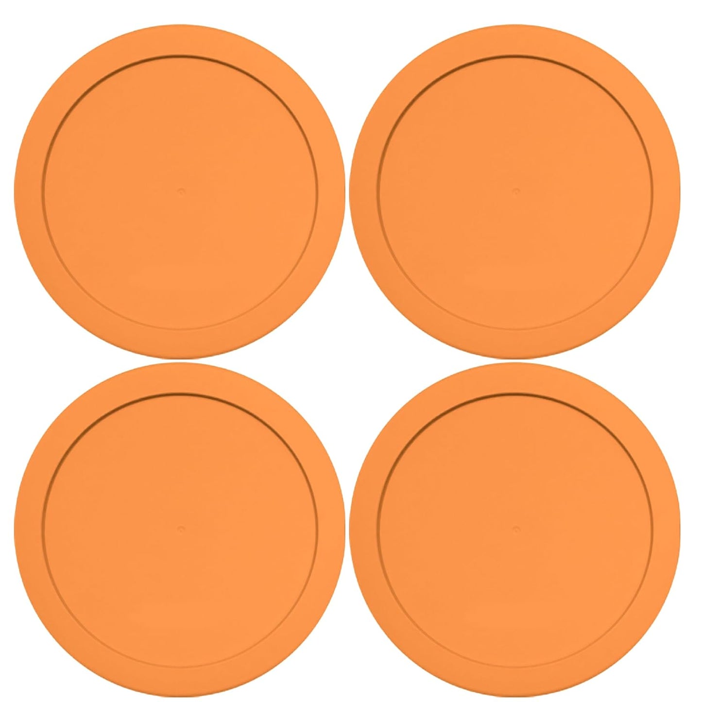 Lids for Pyrex and Anchor Round Glass Containers (4-Cups, Orange-4PK)
