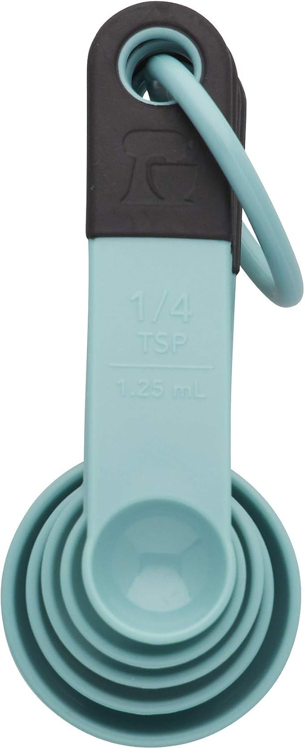 Kitchen Aid Classic Measuring Spoons, 5 Count (Pack 1), Aqua