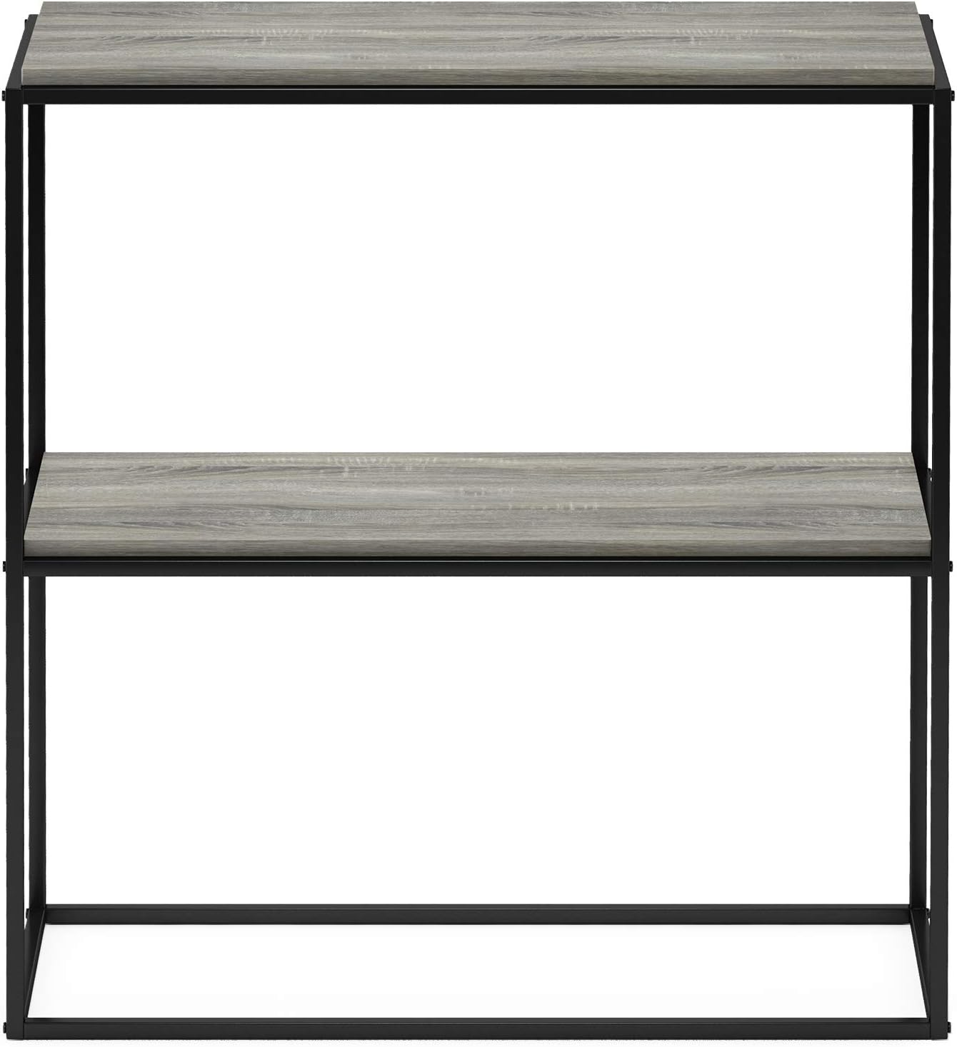 Furinno Moretti Modern Wide Stackable Metal Shelf, French Oak Grey