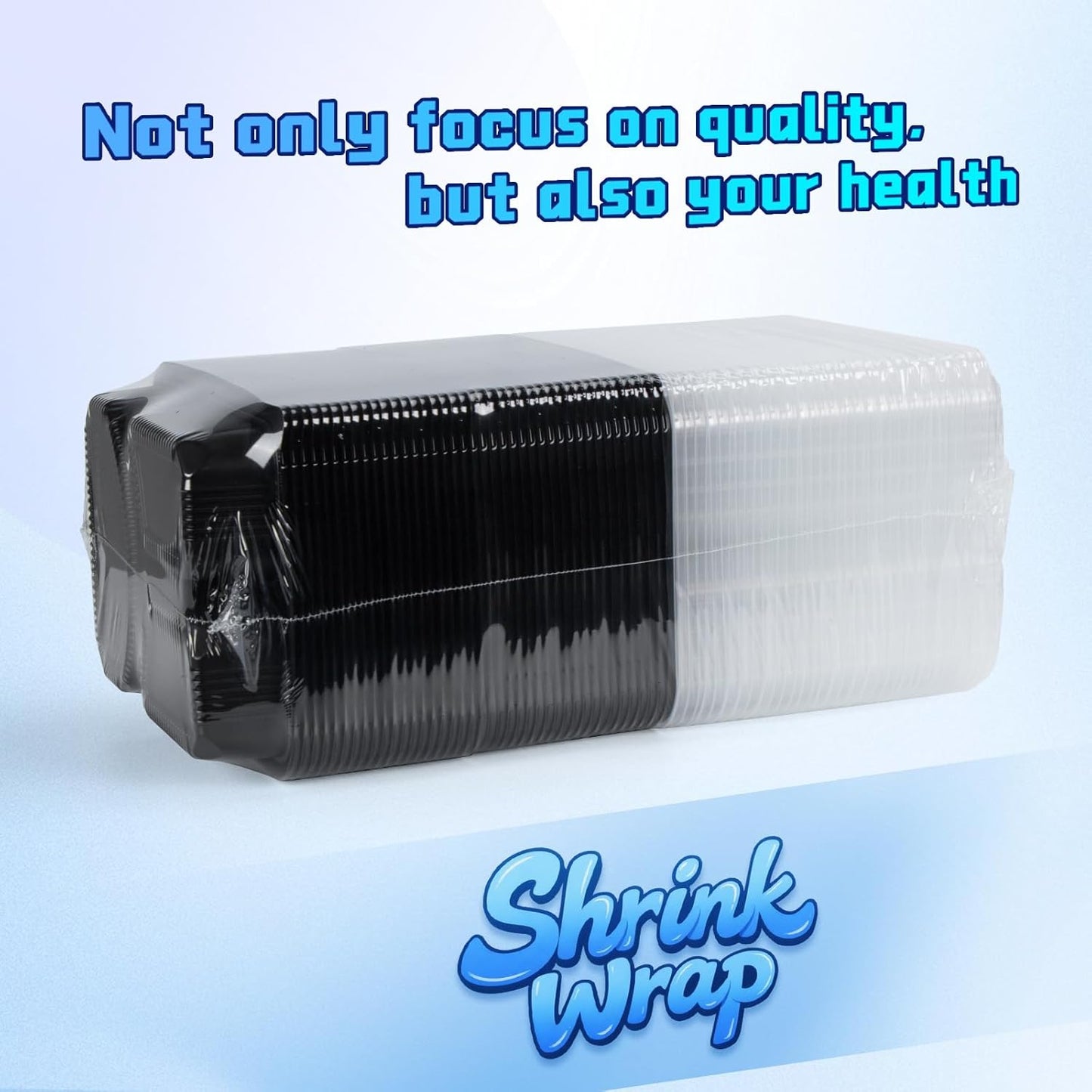 YANGRUI Food Containers Shrink Wrap 40 Pack 38 oz - Leak Proof BPA Free Reusable Flexible Pure PP Plastic Container | Microwave & Dishwasher Safe Meal Prep | Restaurant Grade 3 Compartment Lunch Boxes