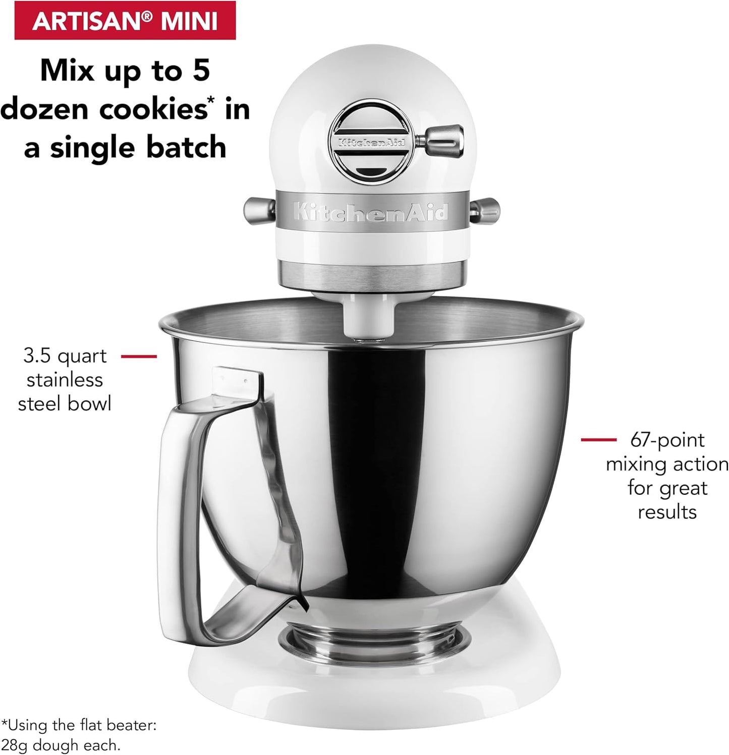 KitchenAid Artisan Mini 3.5 Quart Tilt-Head Stand Mixer - KSM3316X - White