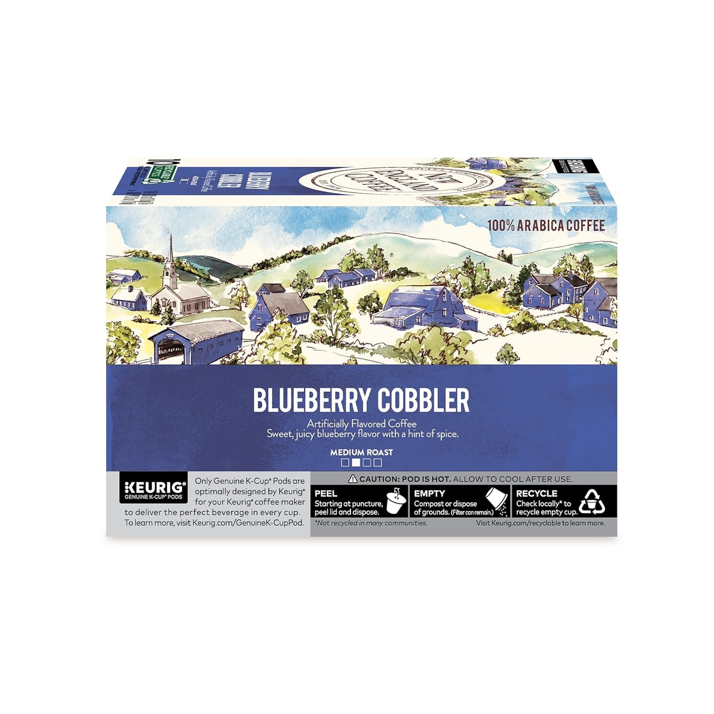 New England Coffee Blueberry Cobbler Medium Roast Single Serve Pods, 10ct Box (Pack of 1)
