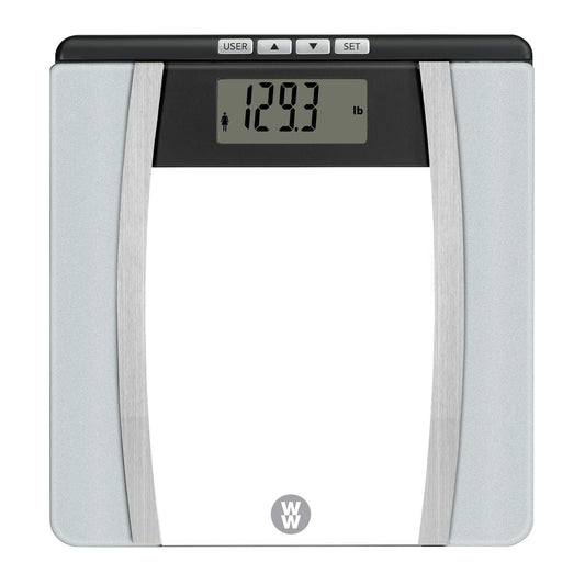 Weight Watchers Scales by Conair Scale for Body Weight | Digital Bathroom Scale with Body Fat, Muscle and BMI in Large Display Black