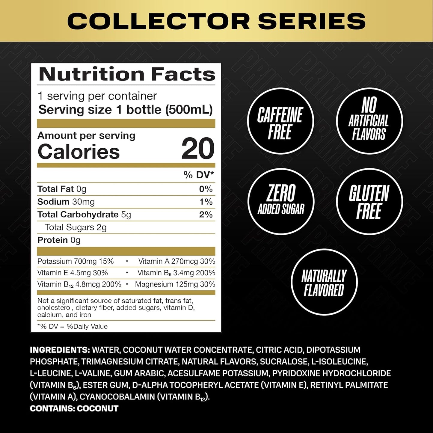 PRIME Hydration Collector Series, Sports Drinks, Electrolyte Enhanced for Replenishing Fluids, 250mg BCAAs, B Vitamins, Antioxidants, Low Sugar, 16.9 Fl Oz, 12 Pack