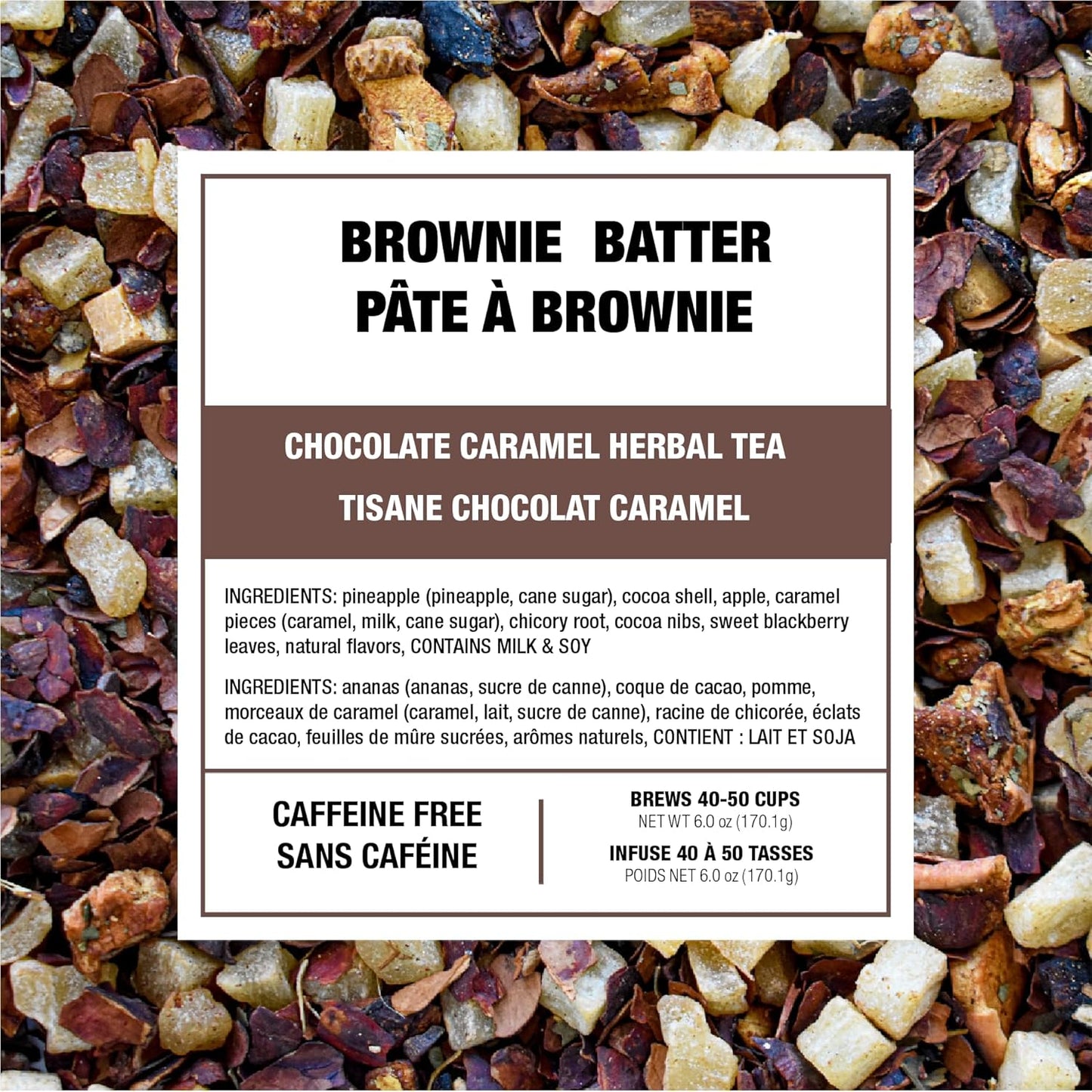 Tiesta Tea - Brownie Batter - Chocolate Caramel Herbal Tea - Loose Leaf Tea Blend - Non-Caffeinated Herbal Tea - Make Hot or Iced Tea Up to 40-50 Cups - 6 oz Refillable Tin