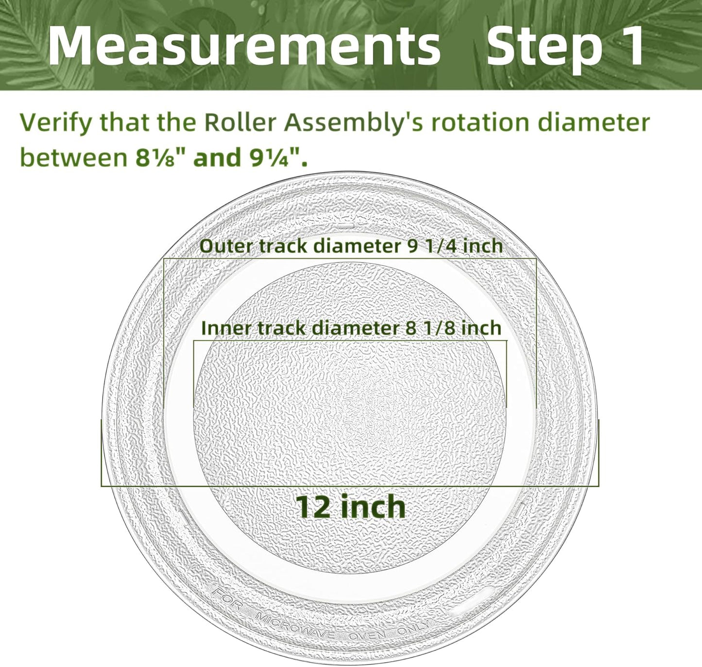 12" LG Microwave Glass Plate 3390W1A044B 3390W1G004 Compatible With GE Microwave Glass Plate Replacement WB49X10021 WB49X10157