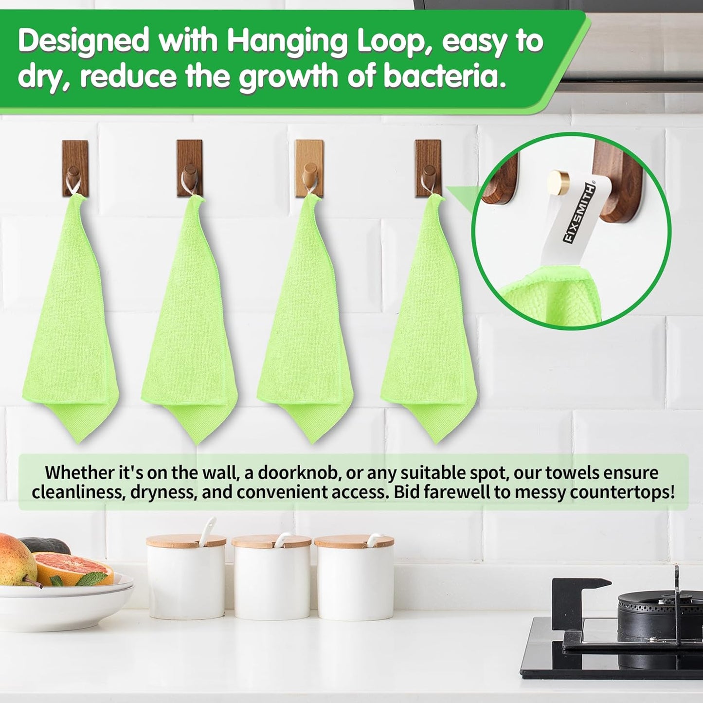 FIXSMITH Sage Green Microfiber Cleaning Cloth -Pack of 8, Highly Absorbent Cleaning Rags, 16"X12" All Purpose Cleaning Towels for Housekeeping, Kitchen, Car, Lint Free and Reusable Microfiber Towels