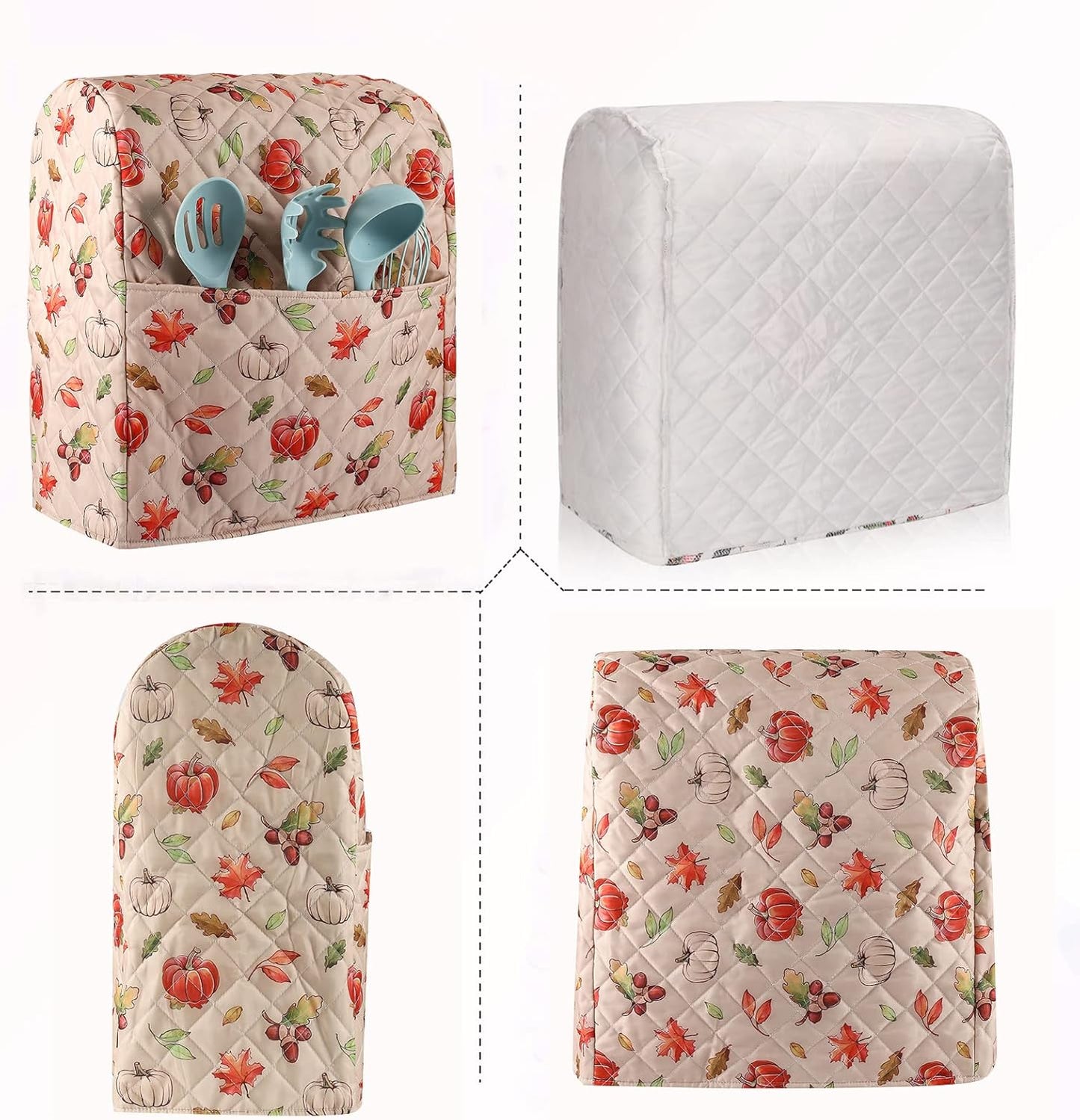 Kitchen Aid Mixer Cover,Mixer Cover with Maple Leaf Pumpkin Print Compatible With 5-8 Quart Kitchenaid Hamilton Mixers,Kitchen Aid Covers for Stand Mixer,Kitchen Aid Mixer Assecories,Fall Decor