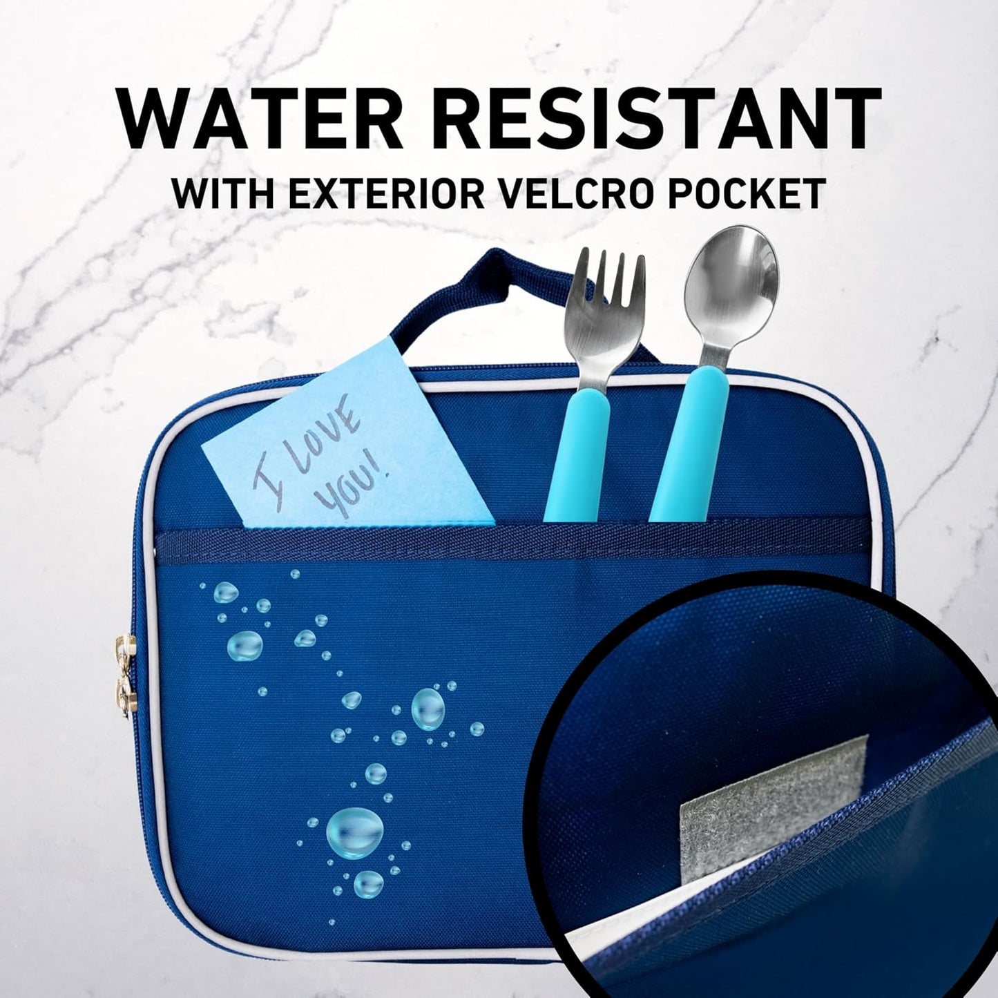 Fenrici Blue Lunch Box for Boys, Girls, Kids Insulated Lunch Bag for School, Soft Sided Compartments, Spacious, BPA Free, Food Safe,10.8in x 8.5in x 2.8in, Navy Blue