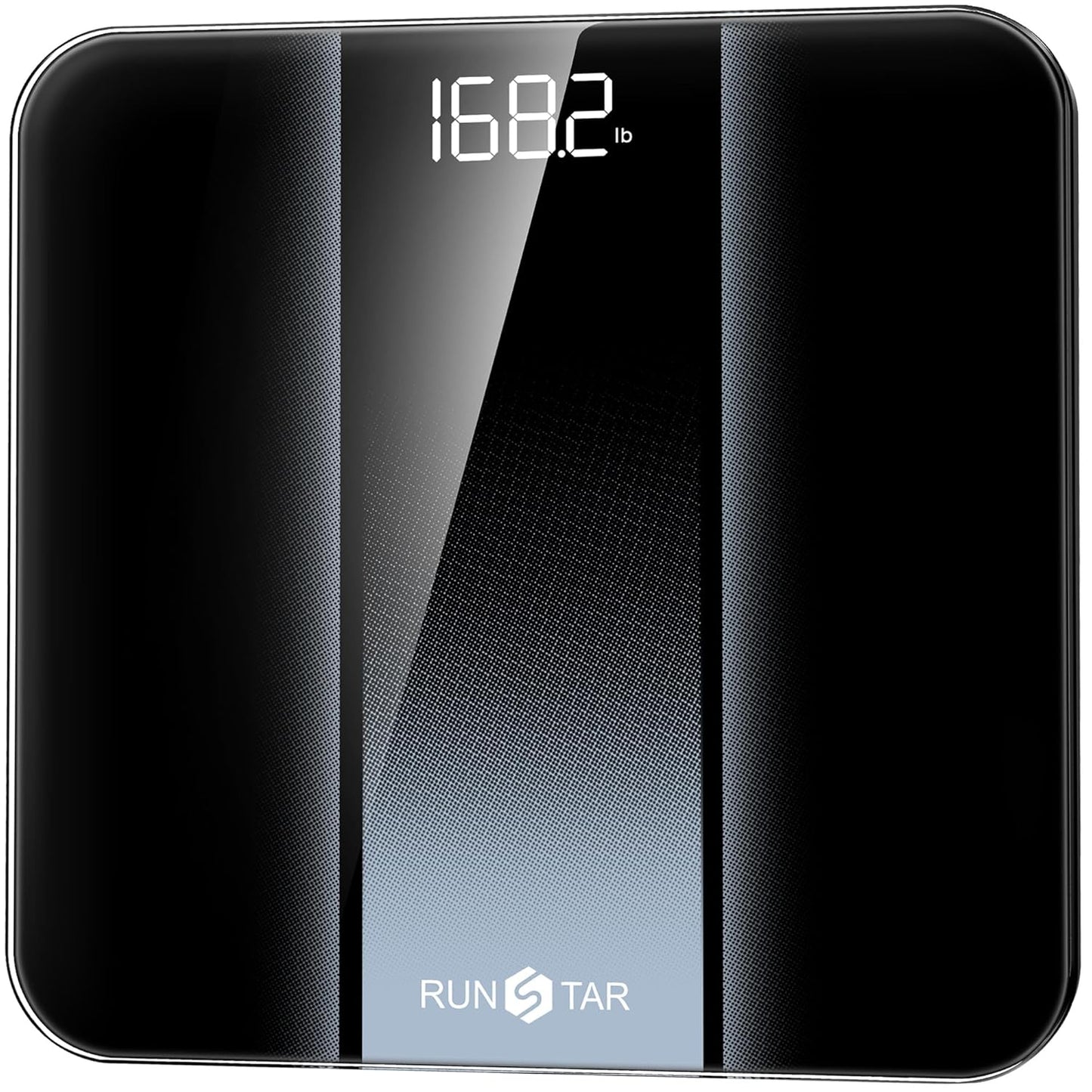 RunStar Digital Bathroom Scale for Body Weight with High Precision, Clear LED Backlight Display, Accurate Scale with 6mm Tempered Glass, 400lb, Silver