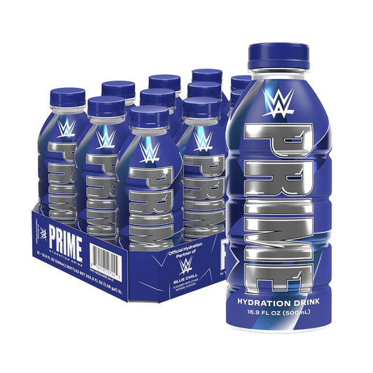 PRIME Hydration, WWE Sports Drinks, Electrolyte Enhanced for Replenishing Fluids, 250mg BCAAs, B Vitamins, Antioxidants, Low Sugar, 16.9 Fl Oz, 12 Pack