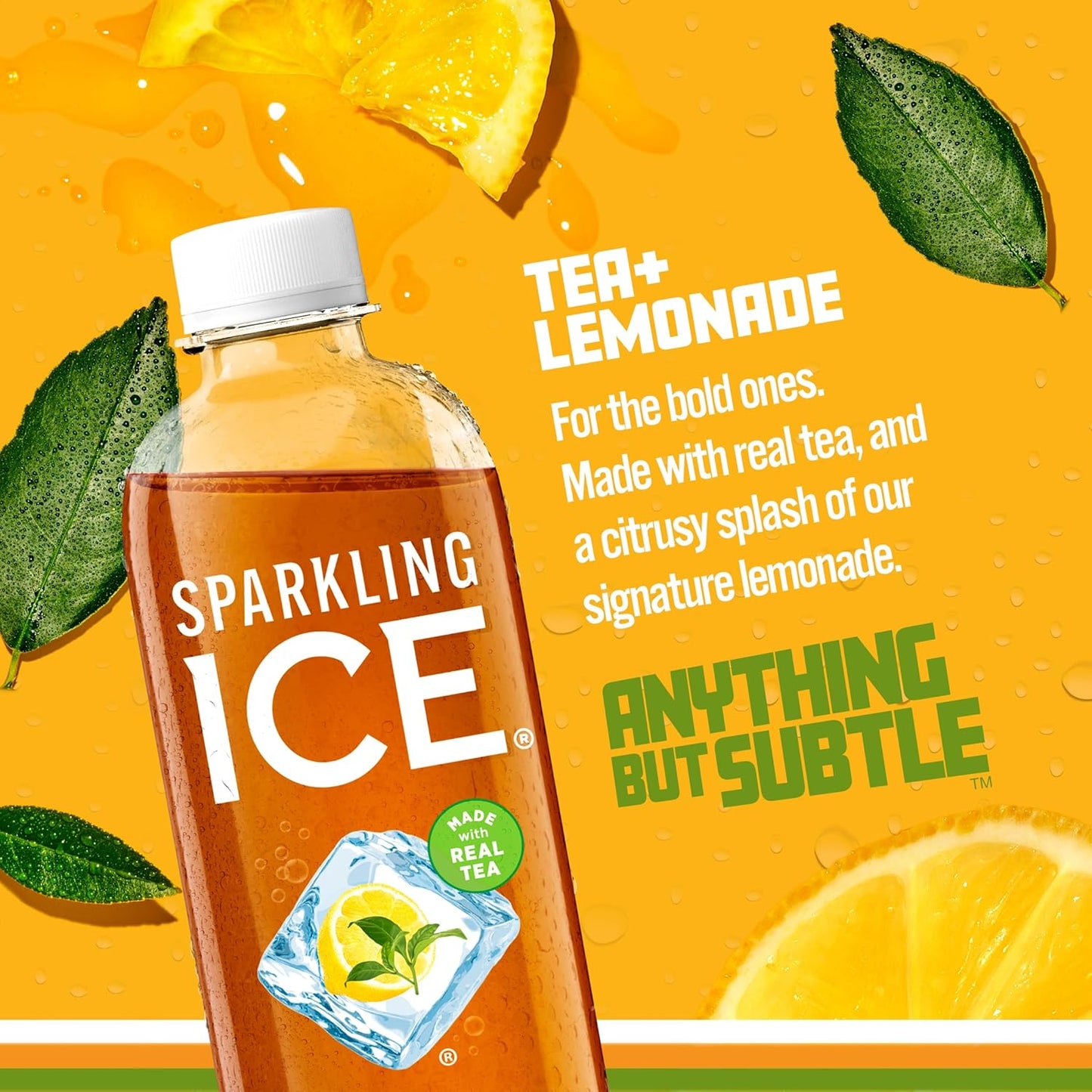Sparkling Ice Tea + Lemonade Sparkling Water, Zero Sugar Flavored Water, with Vitamins and Antioxidants, Low Calorie Beverage, 17 Fl Oz Bottles (Pack of 12)