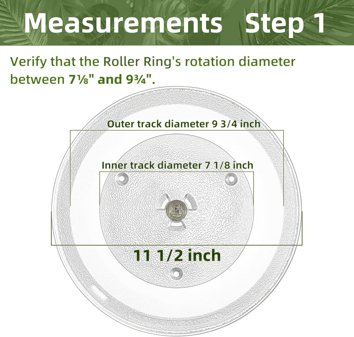 11.5" Microwave Turntable Compatible with Samsung DE63-00624A DE74-20102D, 11 1/2 inch Replacement Microwave Glass Plate for GE WB49X10097 WB49X10224