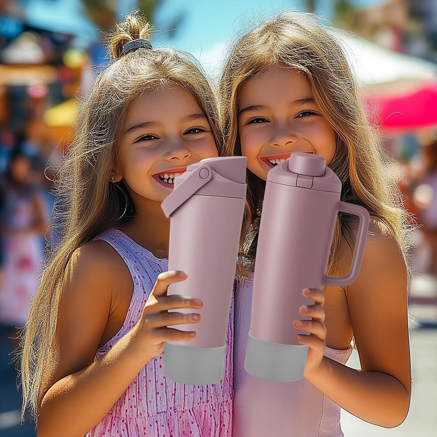 Mity rain 2PCS Protective Silicone Boots for Owala 30oz & 40oz FreeSip Sway Bottles & Tumblers - Accessories for owala, Enhances Stability & Prevents Scratches (Light Gray)