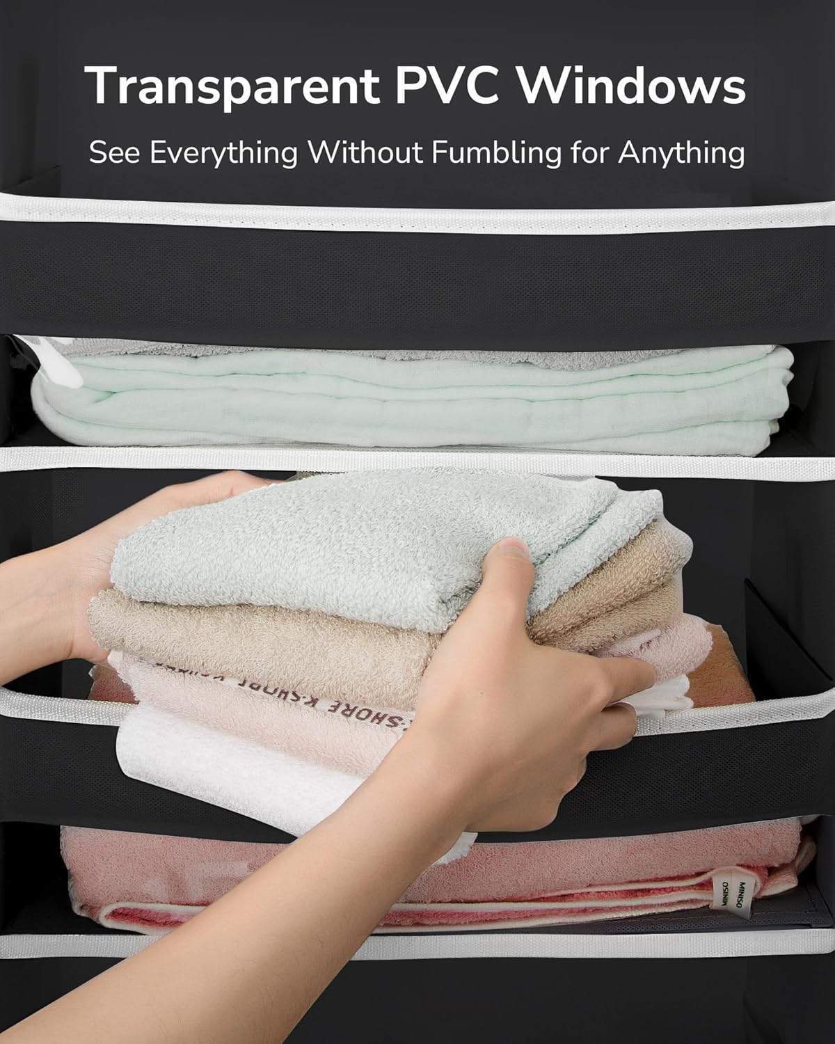 ULG 2Pack-Over The Door Organizer with 6 Large Pockets 12 Side Pockets, 50lbs Weight Capacity Door Hanging Organizer Black