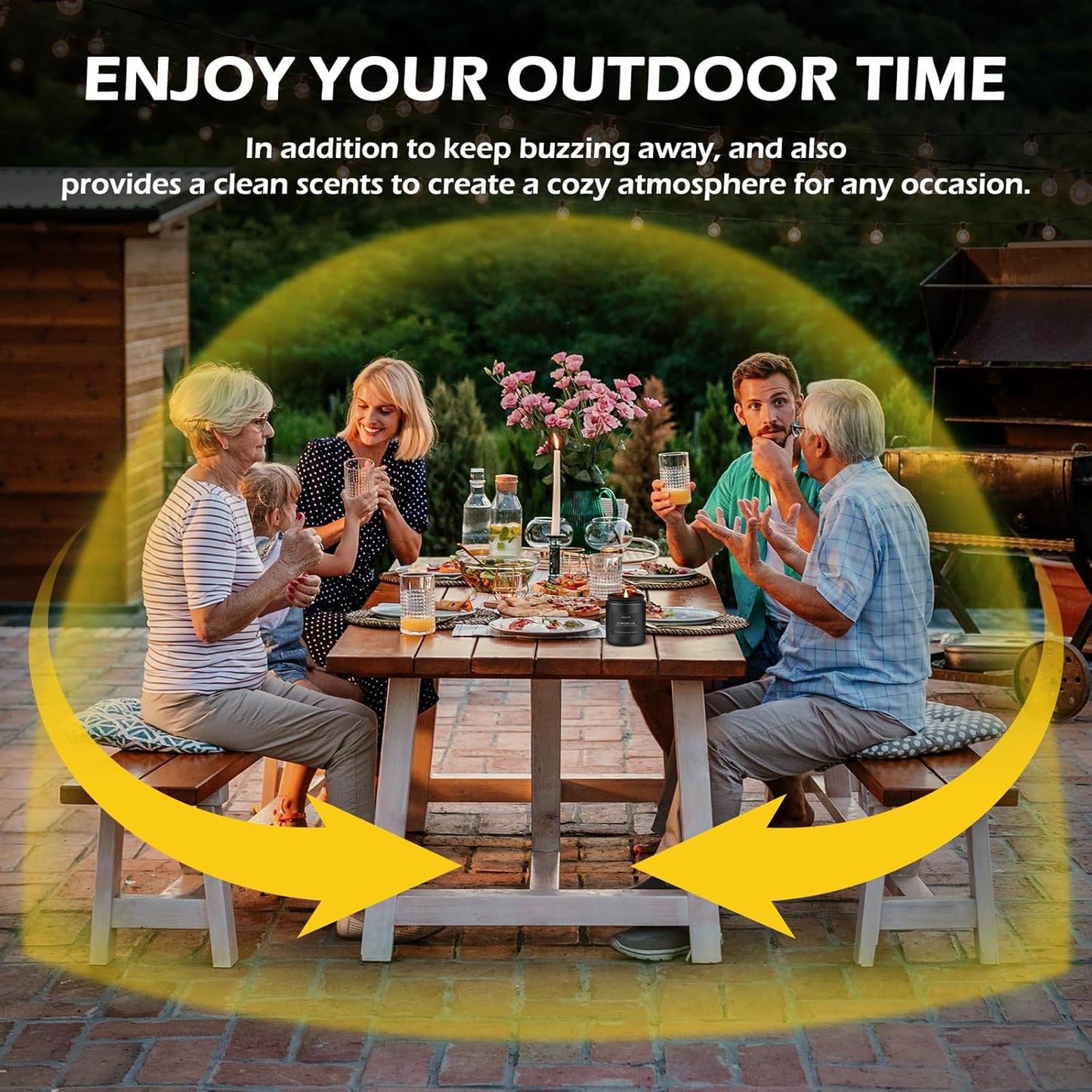 Citronella Candle | Outdoor Candles, Citronella Scented Candles for Indoor Outdoor Use, Lemongrass Scent for Yard Patio, Summer Candle Gifts for Camping Picnic Room - 7oz, Soy Wax, 50H Burn Time