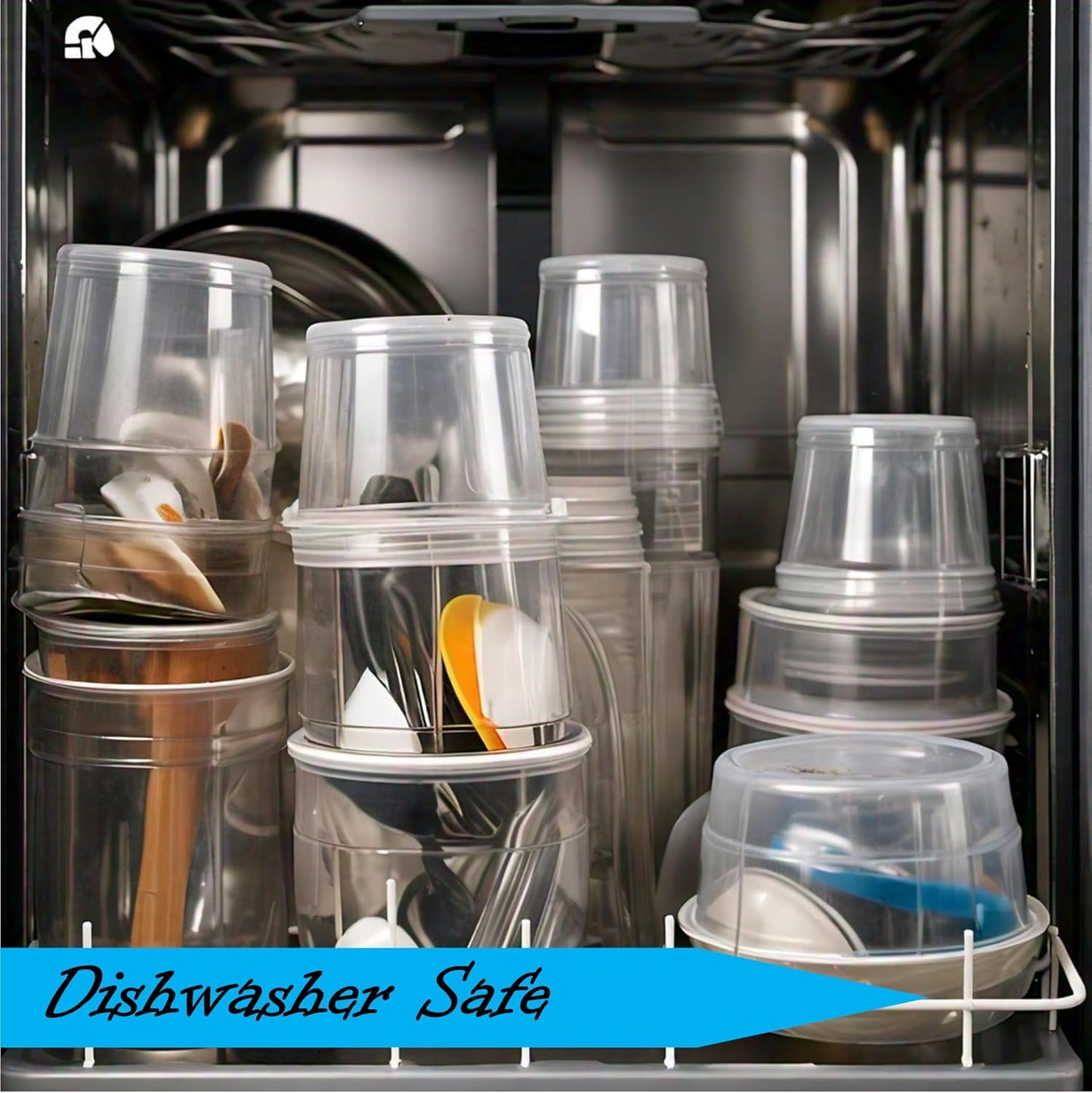 Mr Miracle 8OZ Deli Containers with Lids - 24 Pack of 8 oz Clear Airtight Reusable Plastic Food and Multi-Purpose Deli Containers - Microwave, Freezer, and Dishwasher Safe