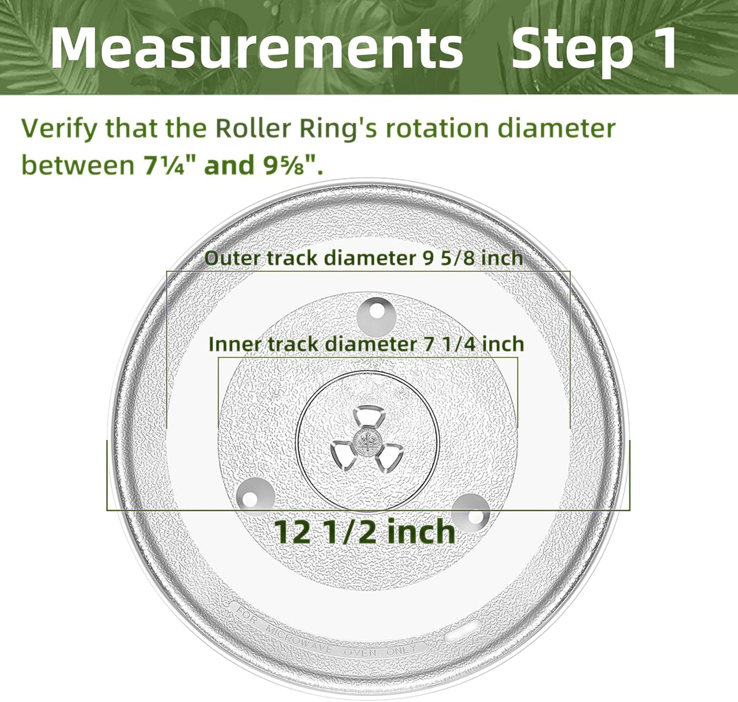 12.5" Microwave Turntable Compatible with Panasonic 12570000008334, 12 1/2 inch Replacement Microwave Glass Plate for Frigidaire 5304509437