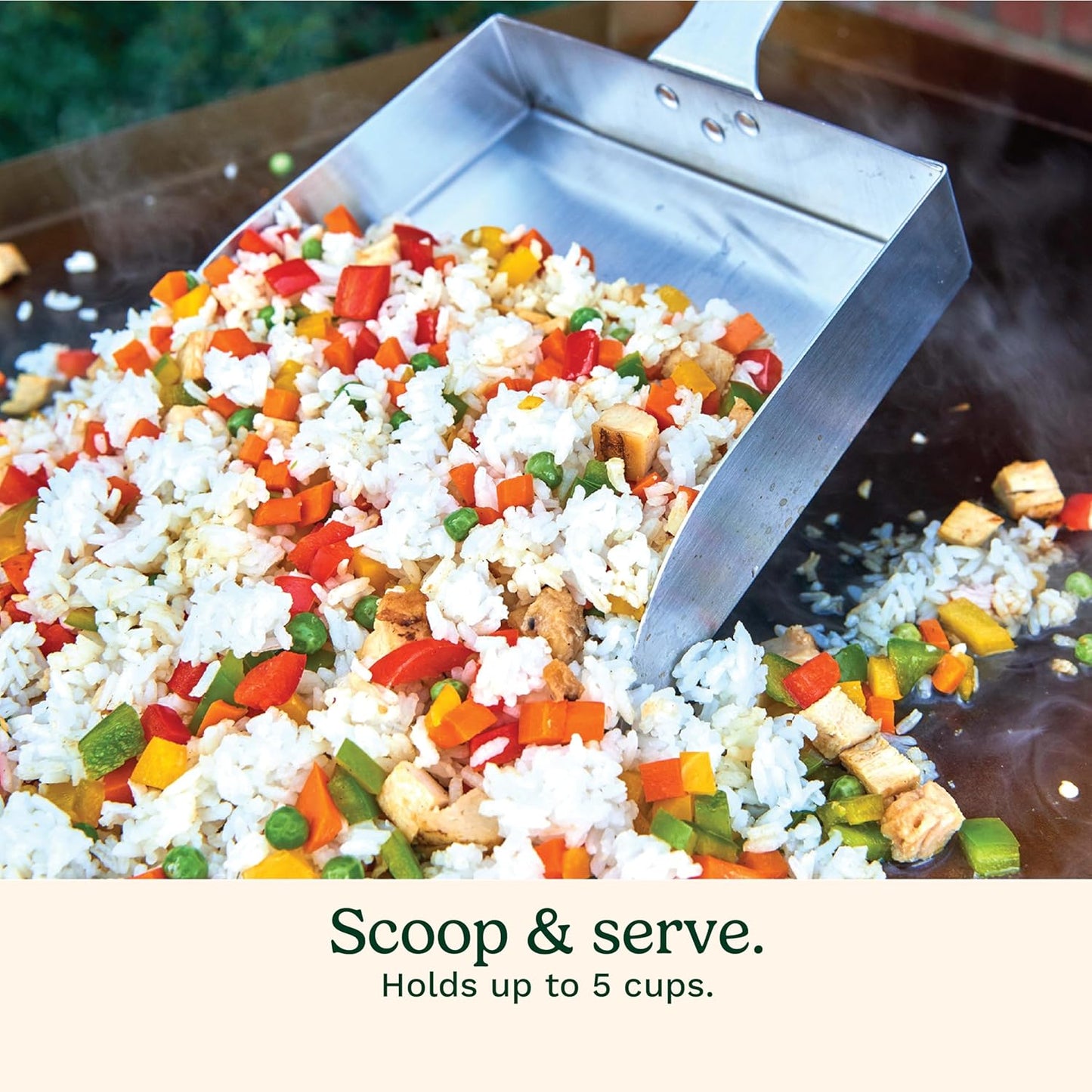 Cuisinart Griddle Food Mover - Extra-Large Stainless Steel Spatula for Rice, Vegetables and More, Perfect BBQ Tool, Cookouts, and Griddles, Large Scooper, 5-cup Capacity Food Scoop