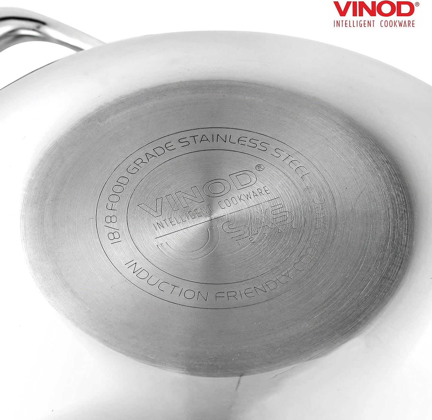 Vinod Platinum Triplet Stainless Steel Sauce Pot with Lid (Induction Friendly), 2.5-Liter, (PTKD-24)