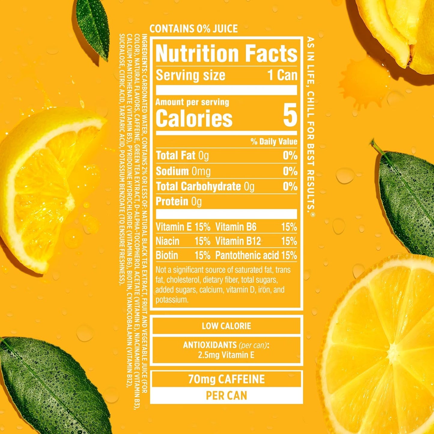 Sparkling Ice Caffeine Tea + Lemonade Sparkling Water with Caffeine, Zero Sugar, with Antioxidants and Vitamins,16 fl oz Cans (Pack Of 12)