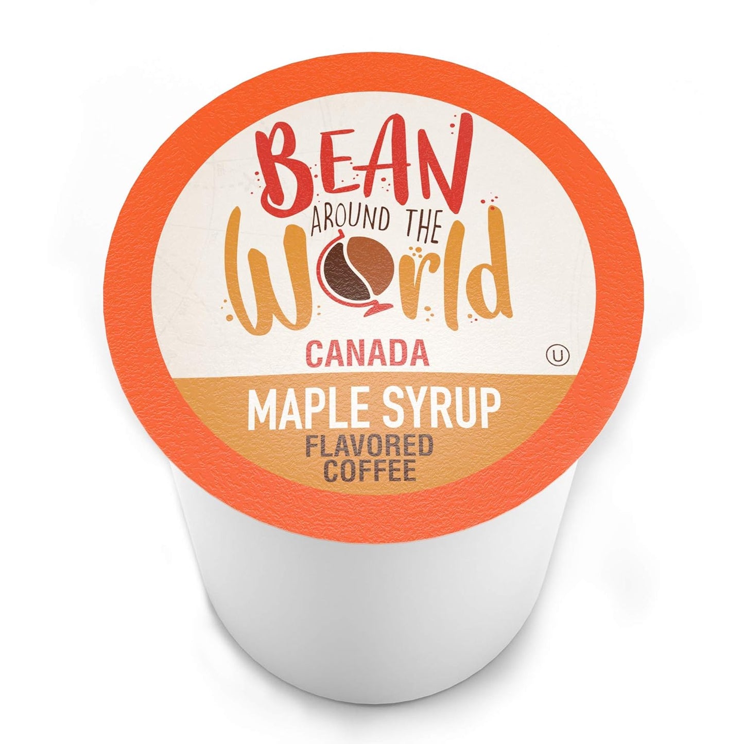 BEAN AROUND THE WORLD Flavored Coffee Compatible With 2.0 Keurig K Cup Brewers, Maple Syrup, 40 Count