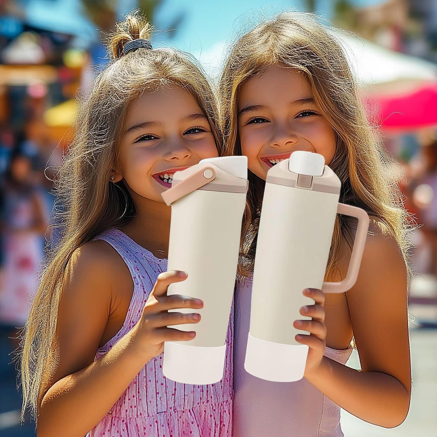 Mity rain 2PCS Protective Silicone Boots for Owala 30oz & 40oz FreeSip Sway Bottles & Tumblers - Accessories for owala, Enhances Stability & Prevents Scratches (Apricot Beige)