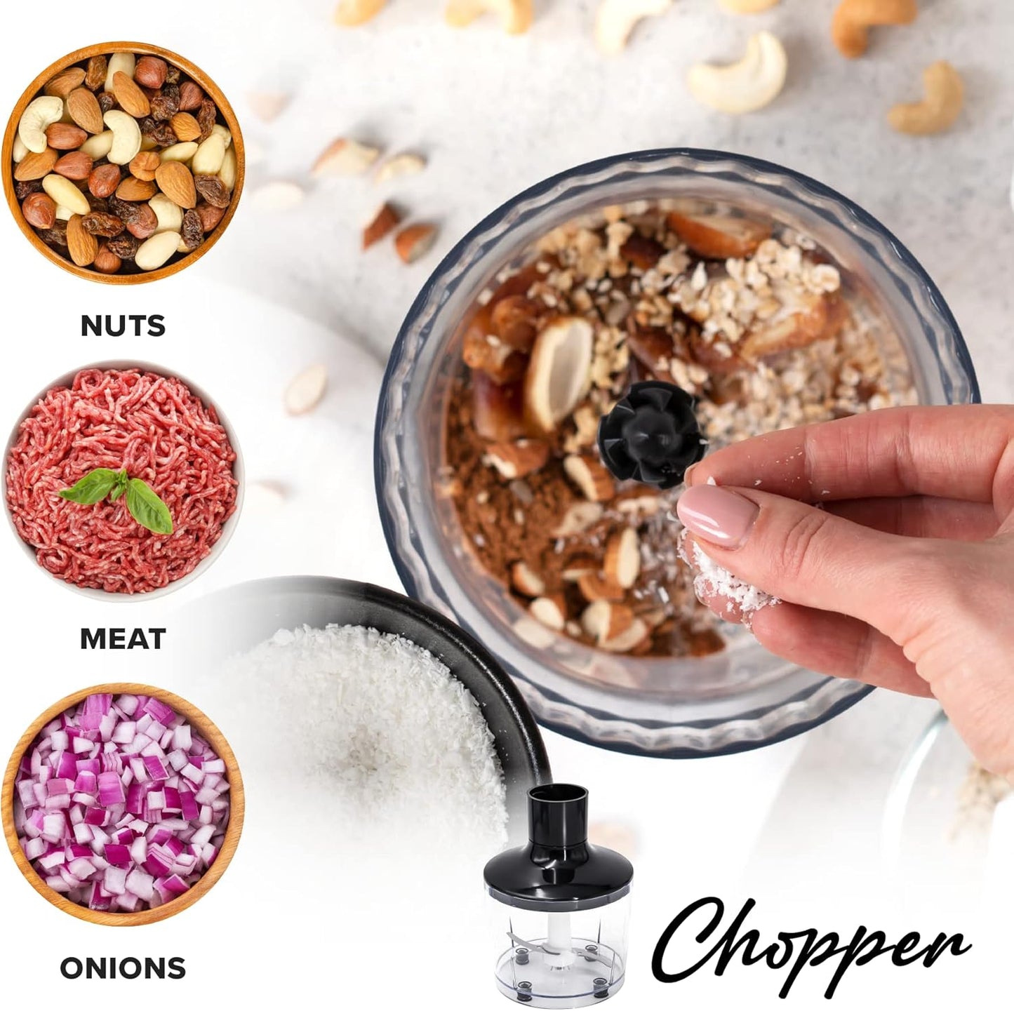 PowerLix Powerful Handheld Milk Frother With Stand Battery Operated Foam Maker Frother Wand For Coffee (A Black) (Hand Blender Set)