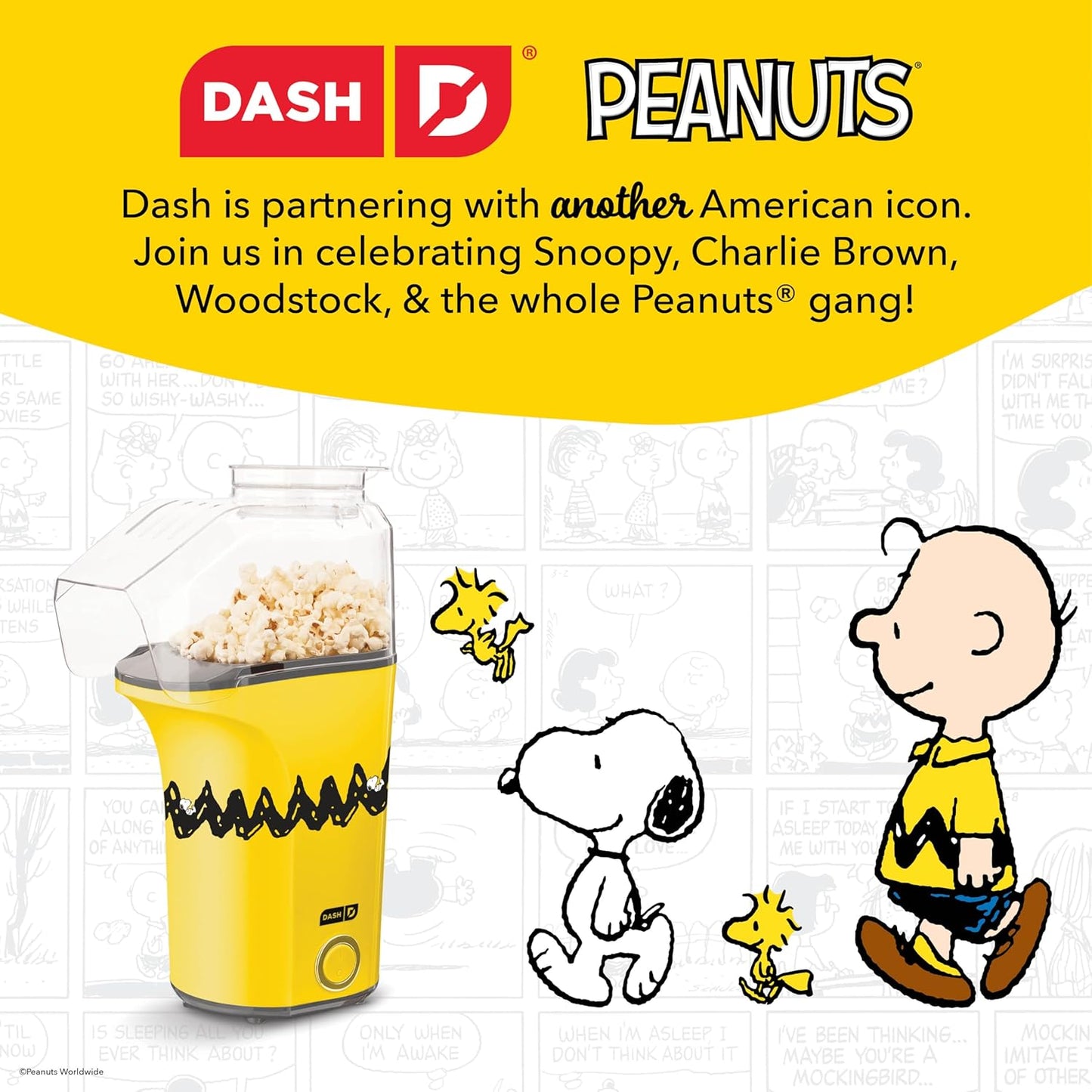 Peanuts x Dash Fresh Pop Popcorn Maker