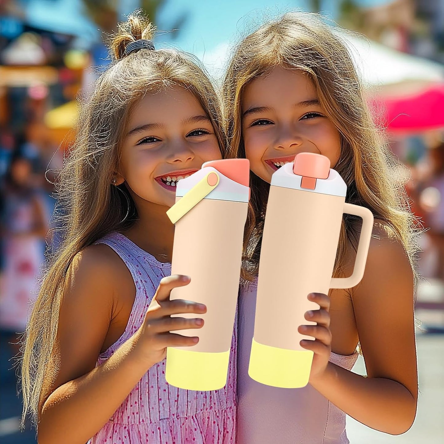 Mity rain 2PCS Protective Silicone Boots for Owala 30oz & 40oz FreeSip Sway Bottles & Tumblers - Accessories for owala, Enhances Stability & Prevents Scratches (Sunny Yellow)