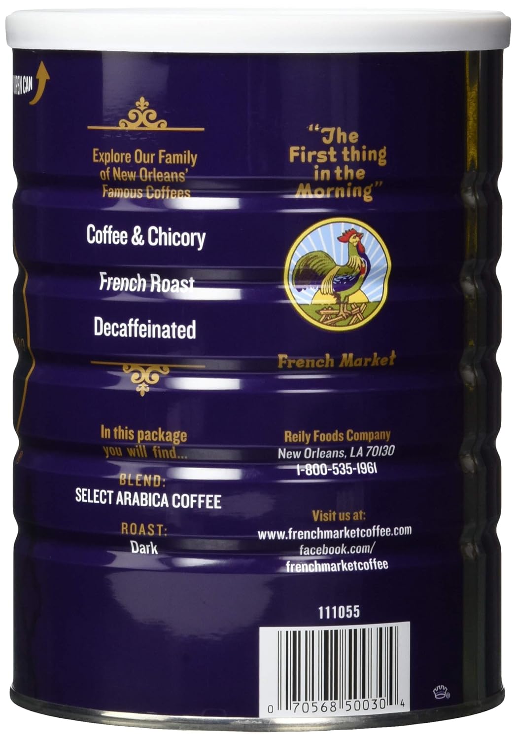 French Market Coffee & Chicory Restaurant Blend Dark Roast Ground Coffee, 12oz Can (Pack of 1)