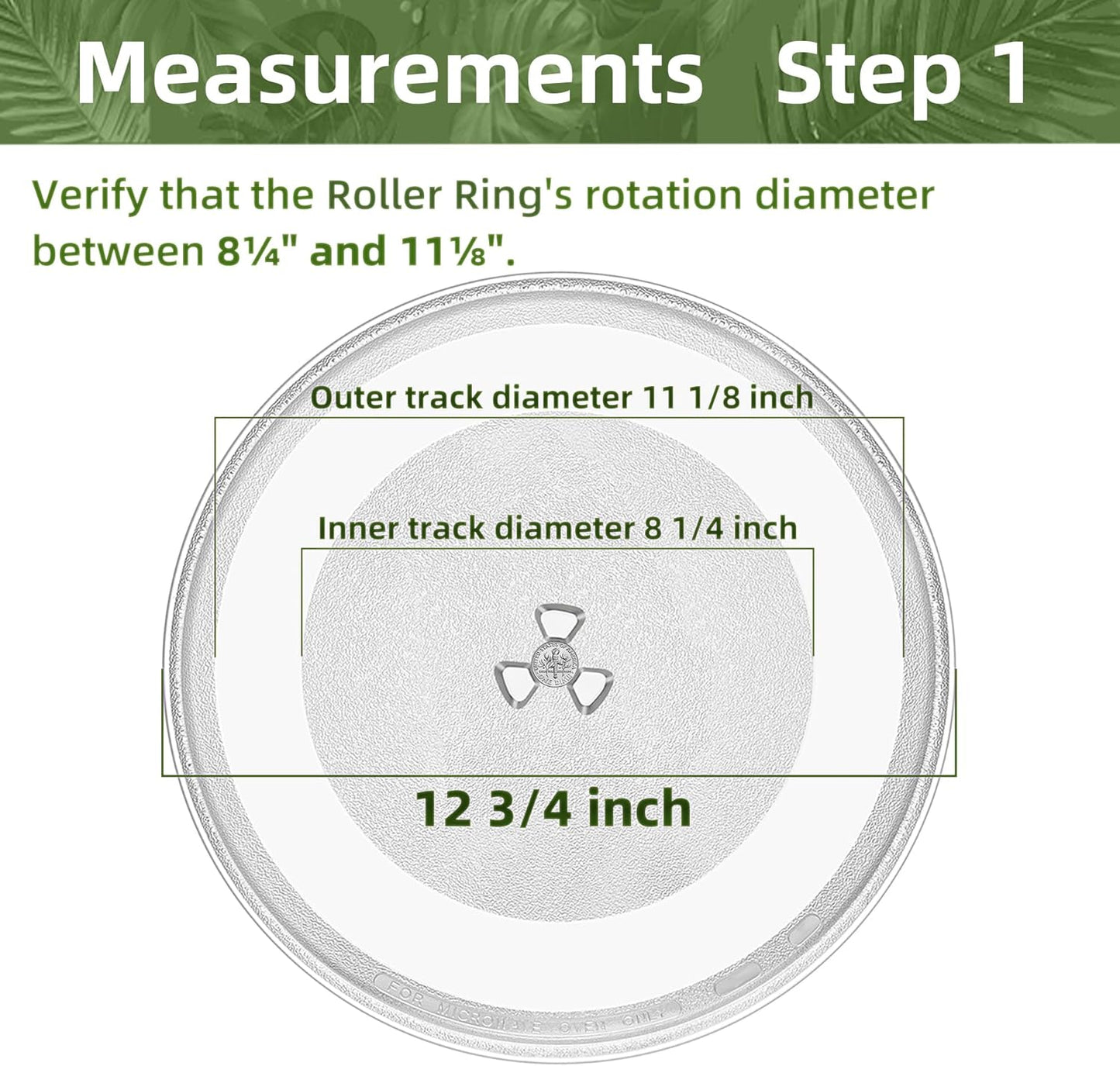 12.75" Microwave Plate Replacement for WB49X10129 GE Microwave Glass Plate, LG 3390W1A027A and Kenmore Microwave Glass Plate 1B71961H Compatible With WP8172138 12 3/4 inch Whirlpool Microwave Plate