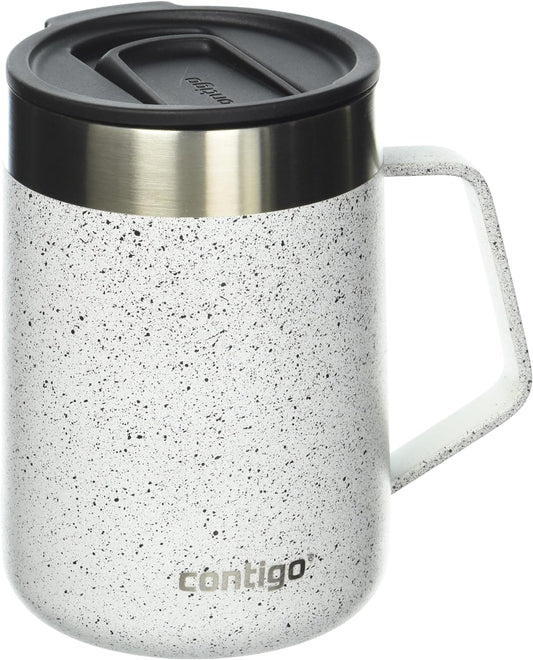 Contigo Streterville Stainless Steel Mug with Handle, 14 oz, Salt Powder Coat Speckle