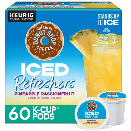The Original Donut Shop Iced Refreshers, Pineapple Passionfruit Flavor, Keurig Single Serve K-Cup Pods, 60 Count (6 Packs of 10)