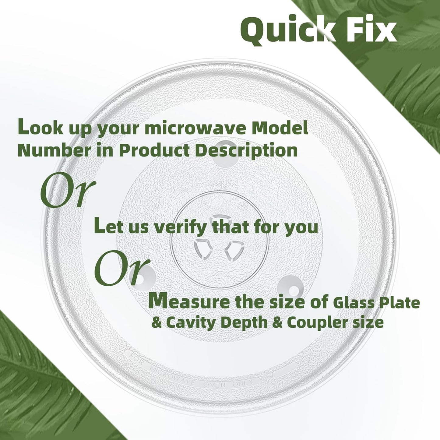 12.5" Microwave Turntable Compatible with Panasonic 12570000008334, 12 1/2 inch Replacement Microwave Glass Plate for Frigidaire 5304509437