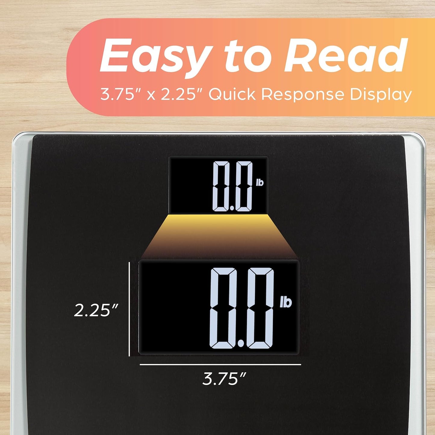 EatSmart Precision Digital Bathroom Scale for Body Weight – Extra-Wide Platform, High-Visibility Display, Ultra-Durable Design for Home, Pets, Luggage & More, 550 LB High Capacity, Black