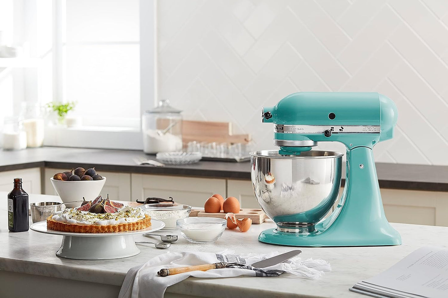 KitchenAid Artisan Series 5 Quart Tilt Head Stand Mixer with Pouring Shield KSM150PS, Aqua Sky